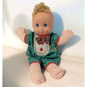 80s Magic Nursery Doll Boy Curly Baby Mohawk Holiday Christmas Outfit Mattel Vtg